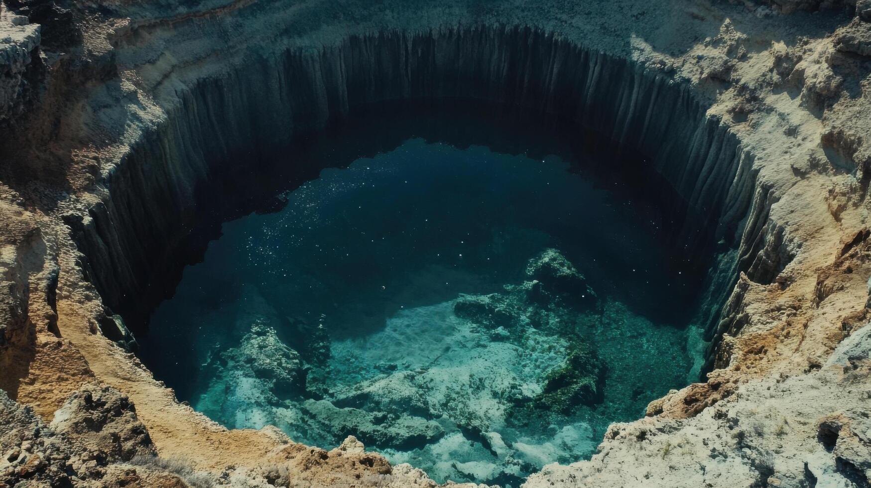 Enigmatic Blue Void Absorbing The Seafloor Beneath Summer photo