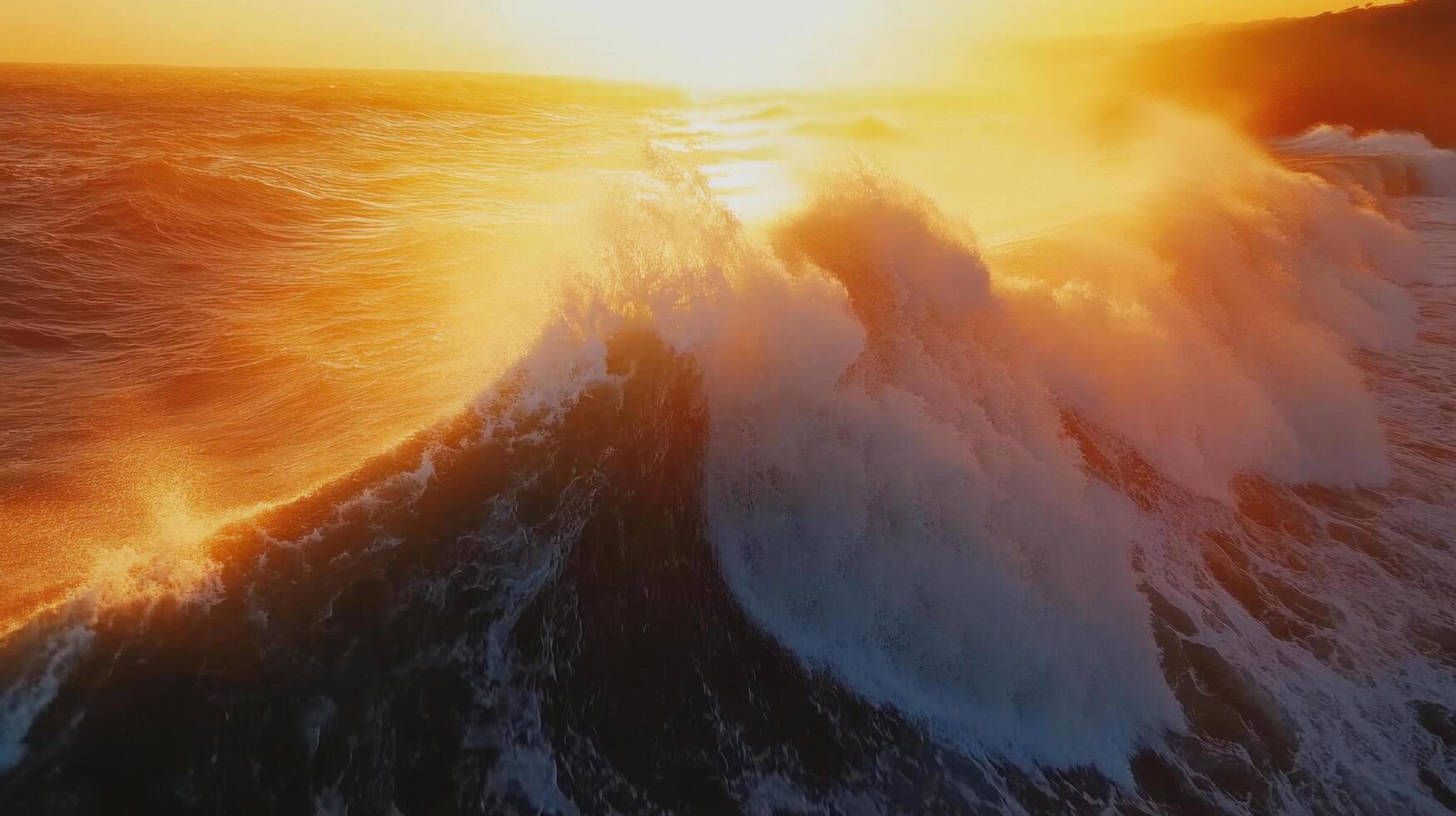 Flow of Golden Lava Cascading in the Deepening Twilight photo