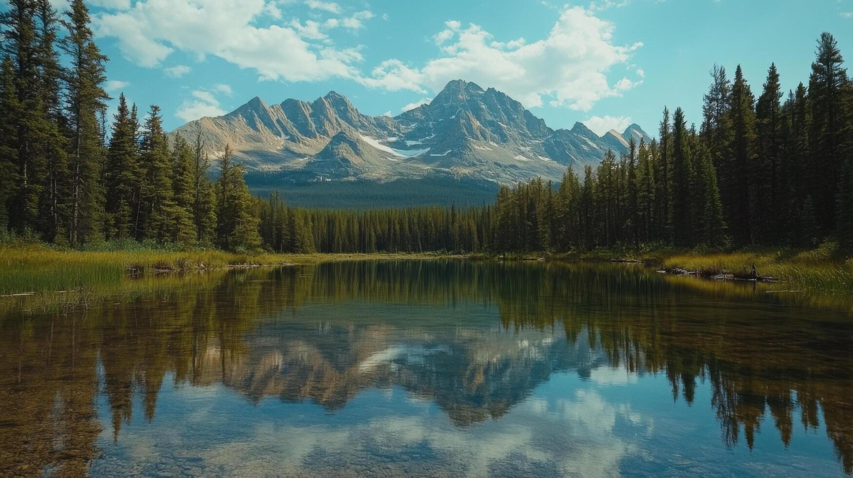 Flawless Waters Mirroring Grand Mountain Guardians Stillness photo