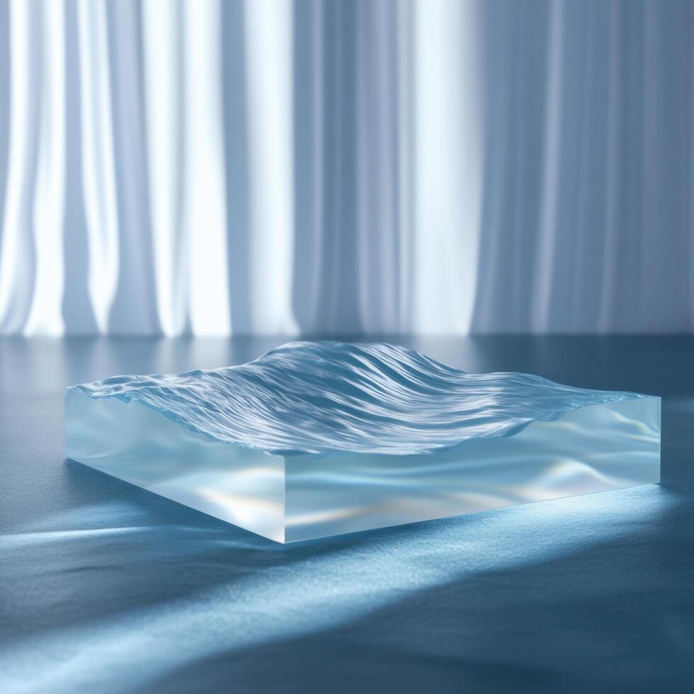 Glass Water Tableau Simulating Shifting Seawater Circulation photo