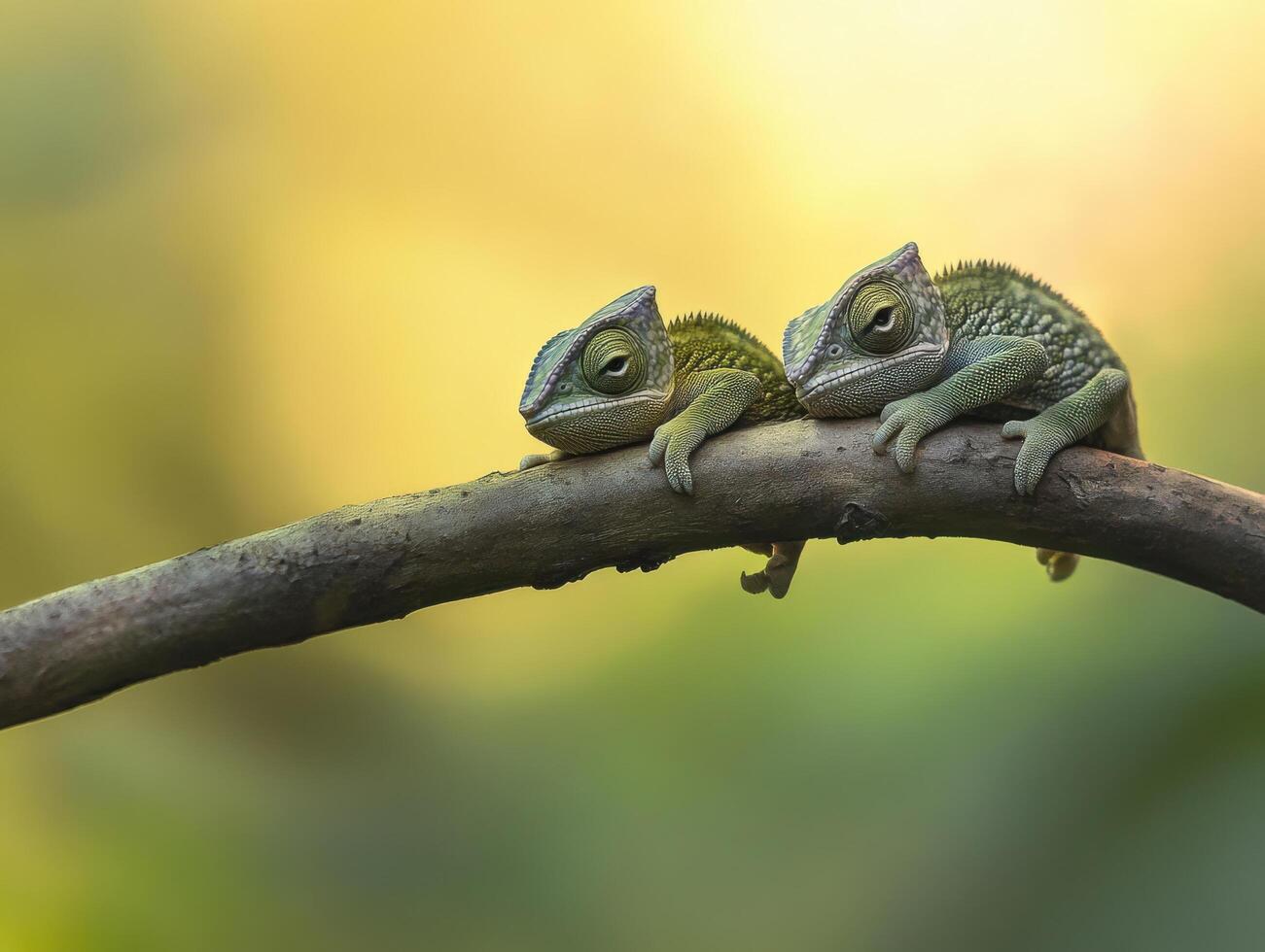 Juvenile Camouflage Experts Practicing Skillful Color Transformation photo
