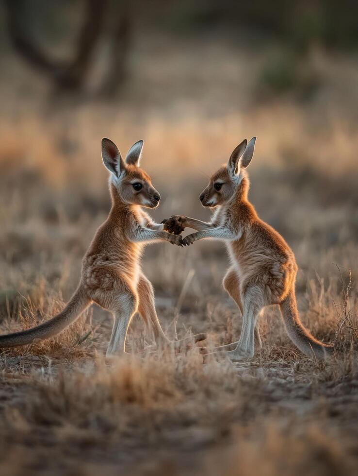 Juvenile Marsupials Building Protective Abilities During Play photo