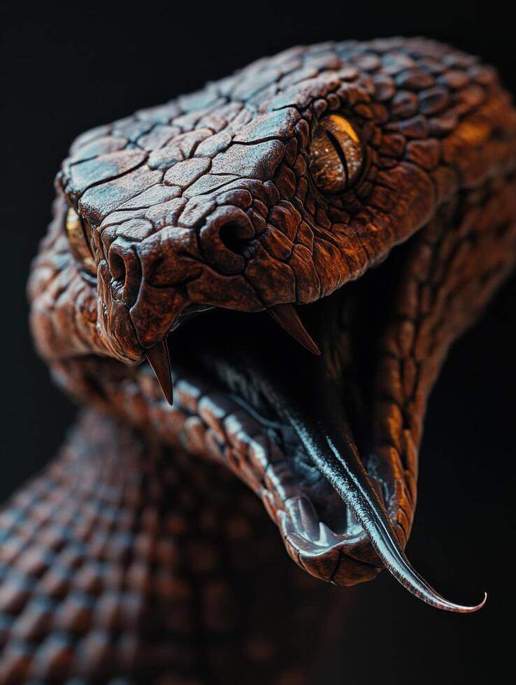 Lethal Serpent Bracing for Strike Amidst Desert Sun photo