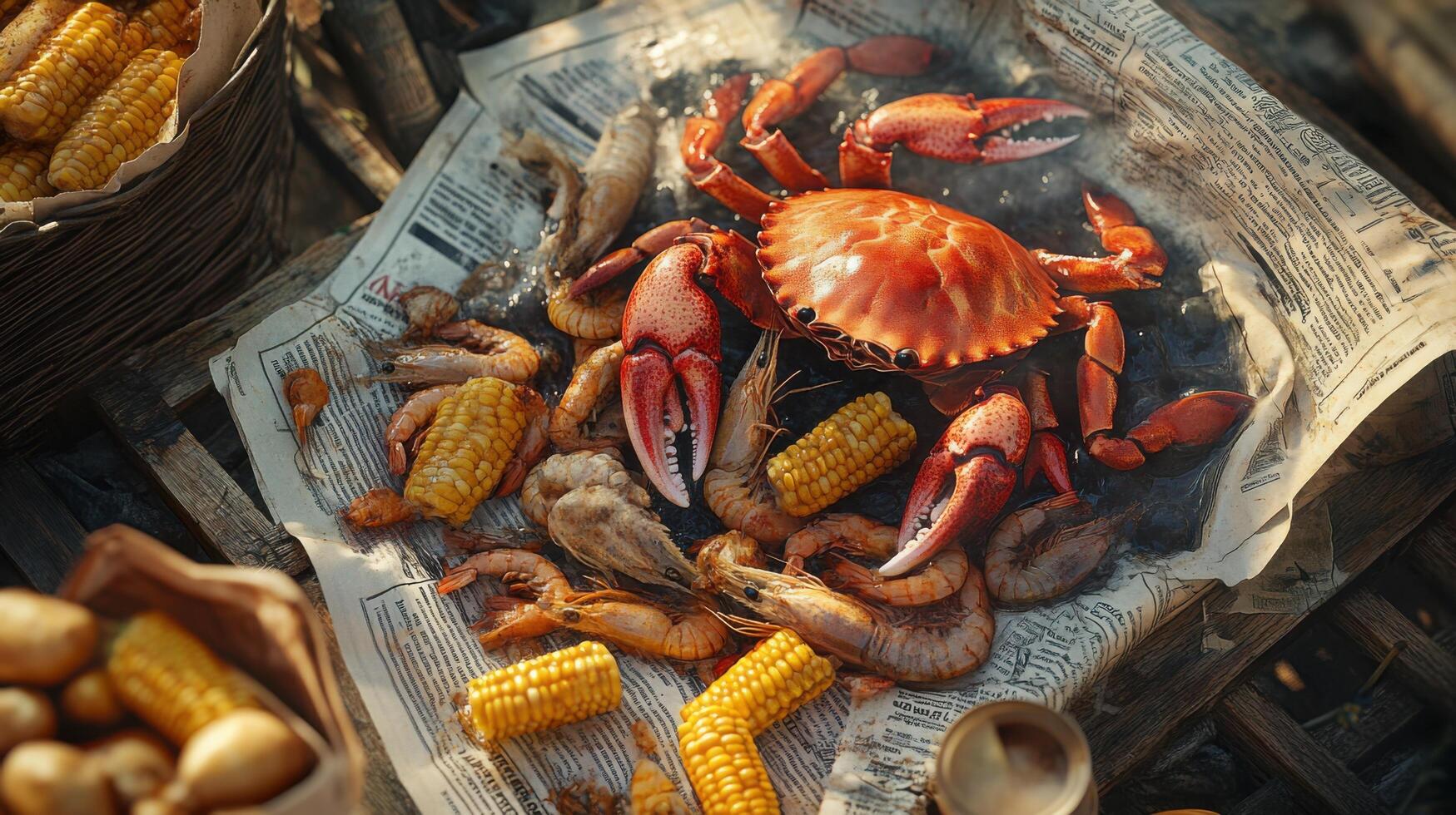 Lavish Array of Seafood for Summertime Boil and Celebration photo