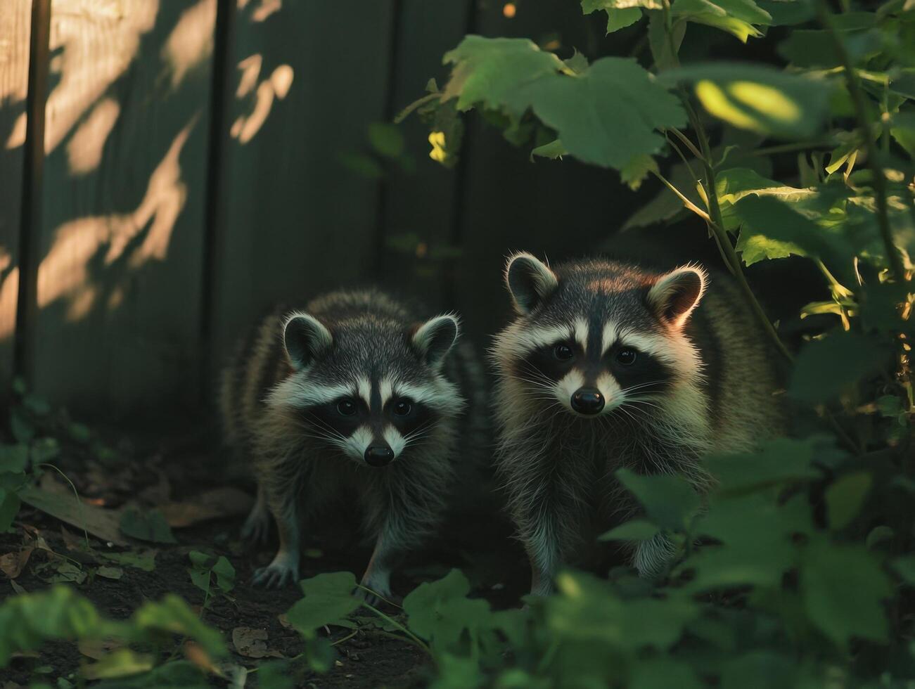 Masked Foragers Scouting Colorful Summer Gardens photo