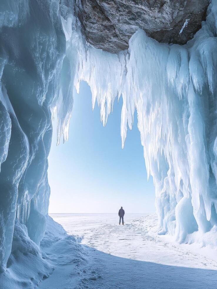 Majestic Frozen Cathedral with Summers Azure Glow photo