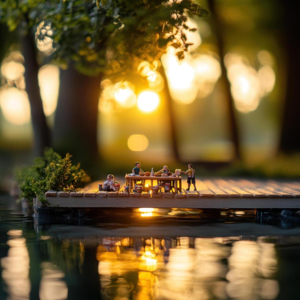 Old Wharf Model Featuring Delicious Miniature Picnic Scenes photo
