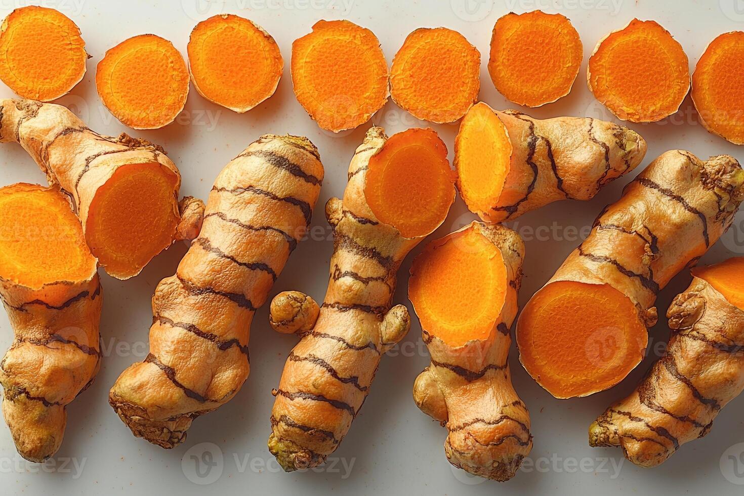 Fresh Turmeric Roots Sliced photo