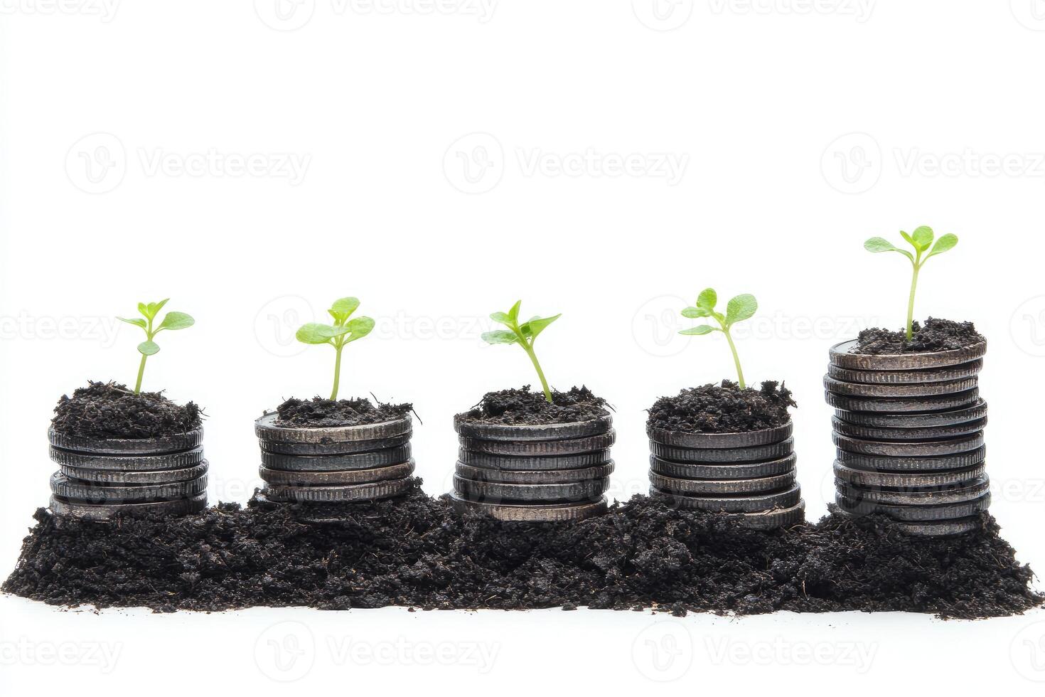 Growing Money Plants Illustrating Financial Growth photo