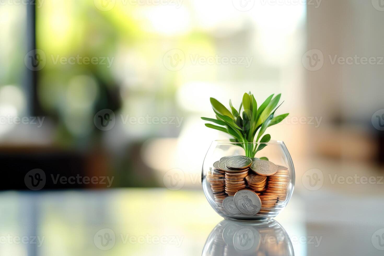Growing Money Plant Coins Savings Investment Finance photo