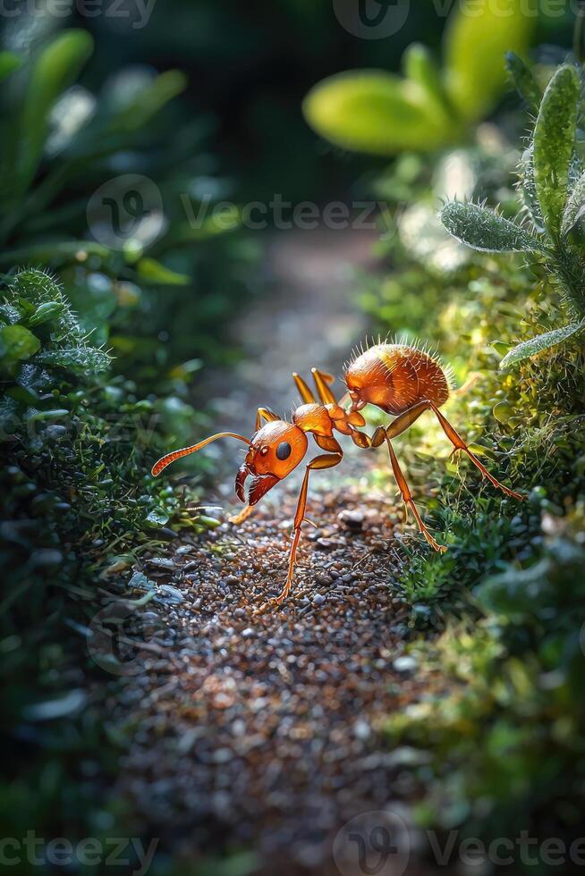Amber Ant Walking A Forest Path photo