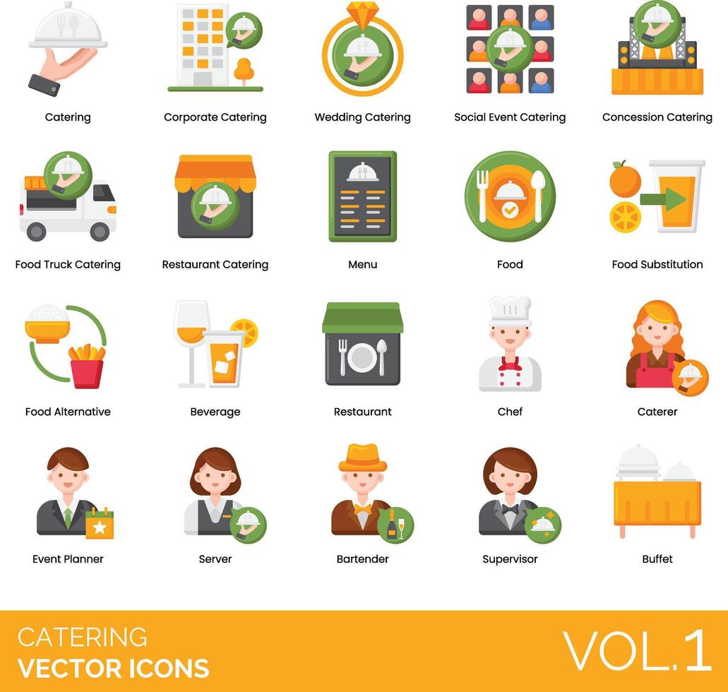 Food Catering Business Icon Set Rich Vol.1 vector