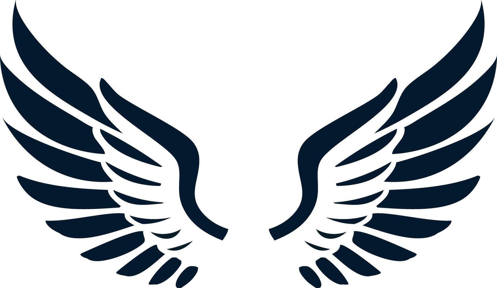 A black and white wing logo vector