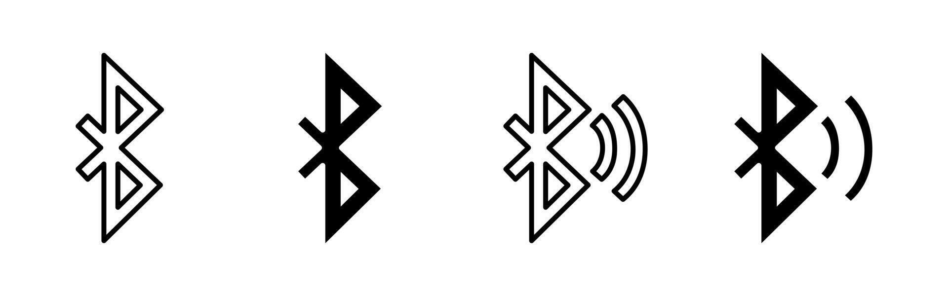 Bluetooth signal icon. Classic Bluetooth symbol with radiating waves. Wireless communication technology symbol for device pairing and data transfer. Used in tech interfaces and connectivity apps. vector