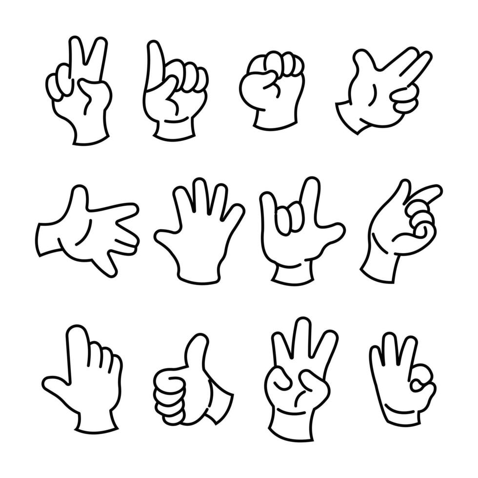 Line style icon of fat hand gesture expression vector