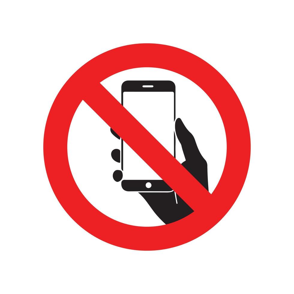 Cellphone banned icon for quiet zones sign display vector