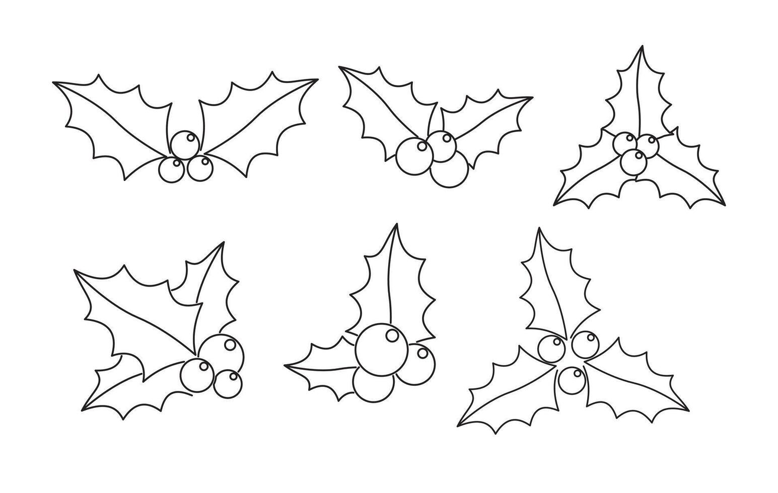 Outline style holly berry Christmas festive icon vector