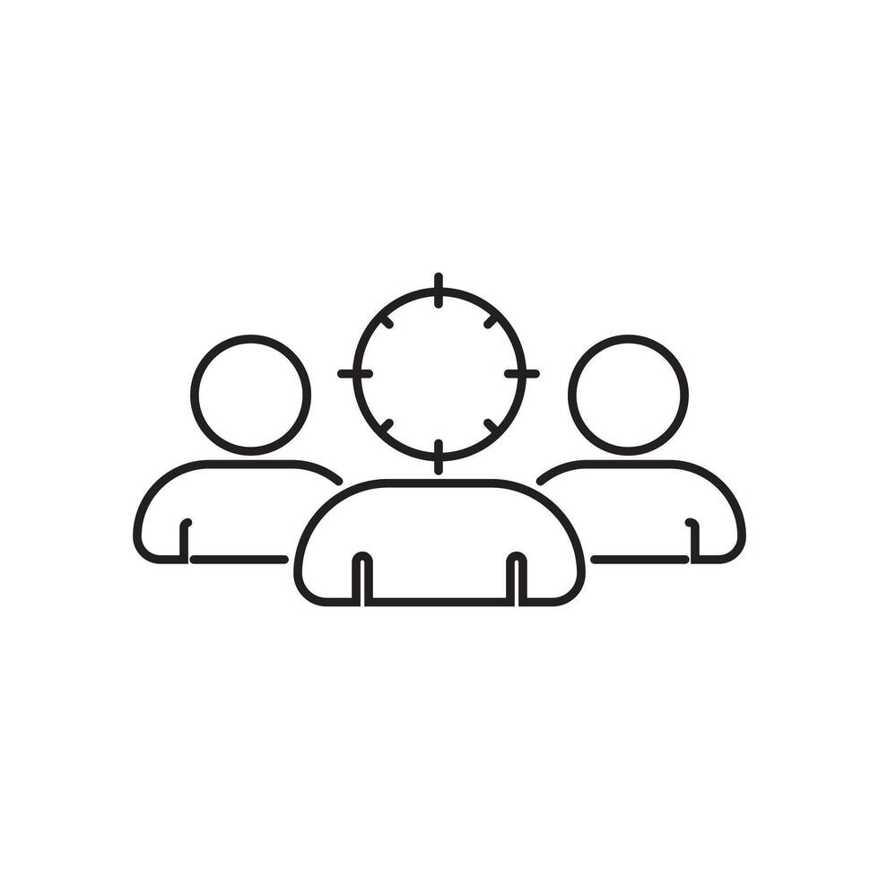Line Target Audience Marketing Icon vector