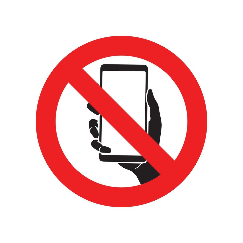 No cellphone use warning sign public area restriction vector