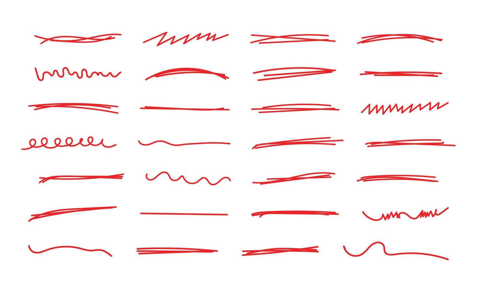 Red Scribble Highlighter Underlines vector