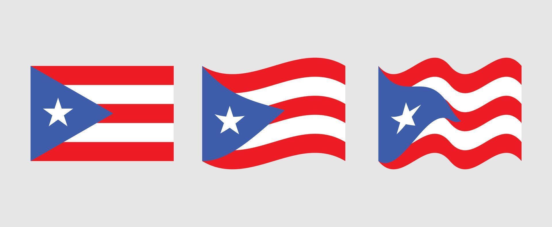Puerto Rico Flag Waving Illustration vector