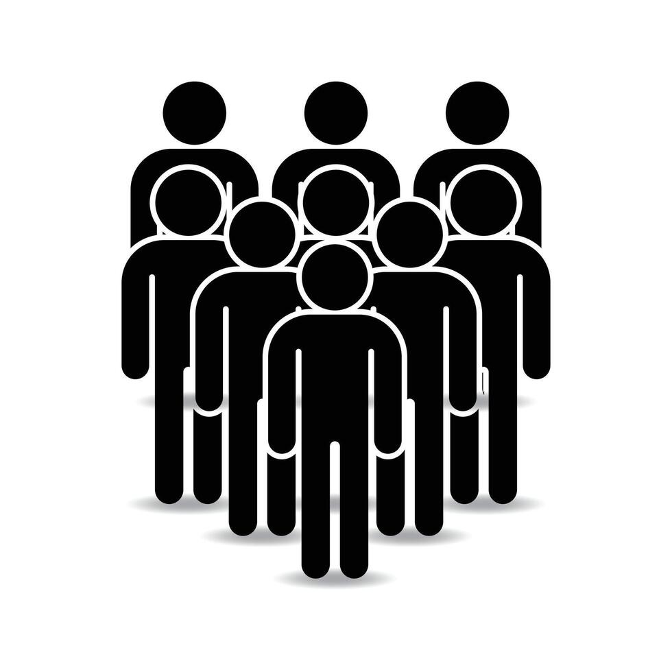 Set of people group icons for communication usage vector