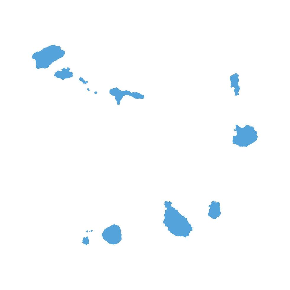 Cape Verde Blue Administrative Outline Map vector