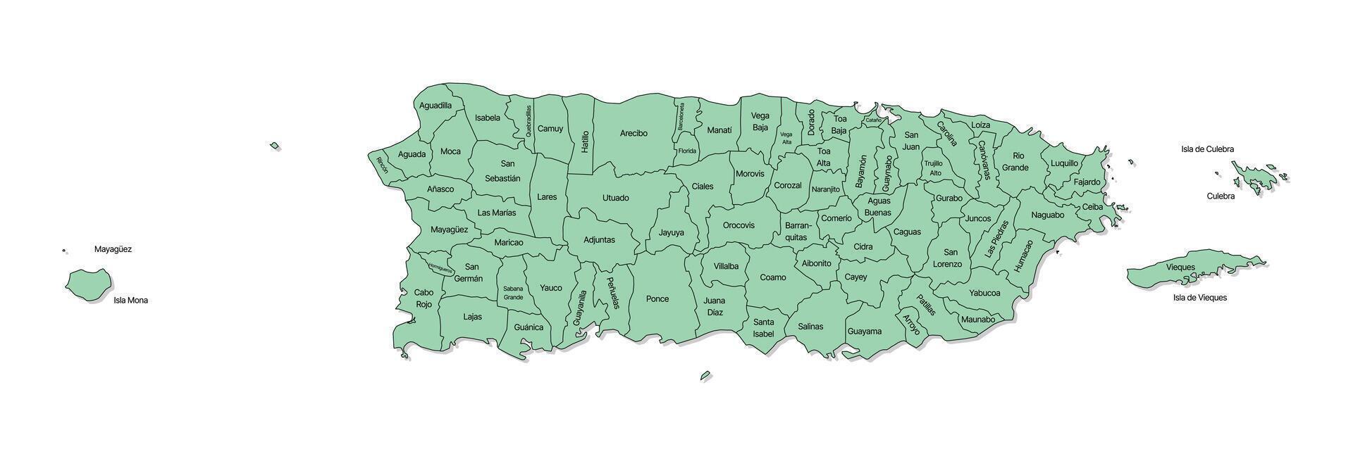 US Puerto Rico Map Region Isolated vector