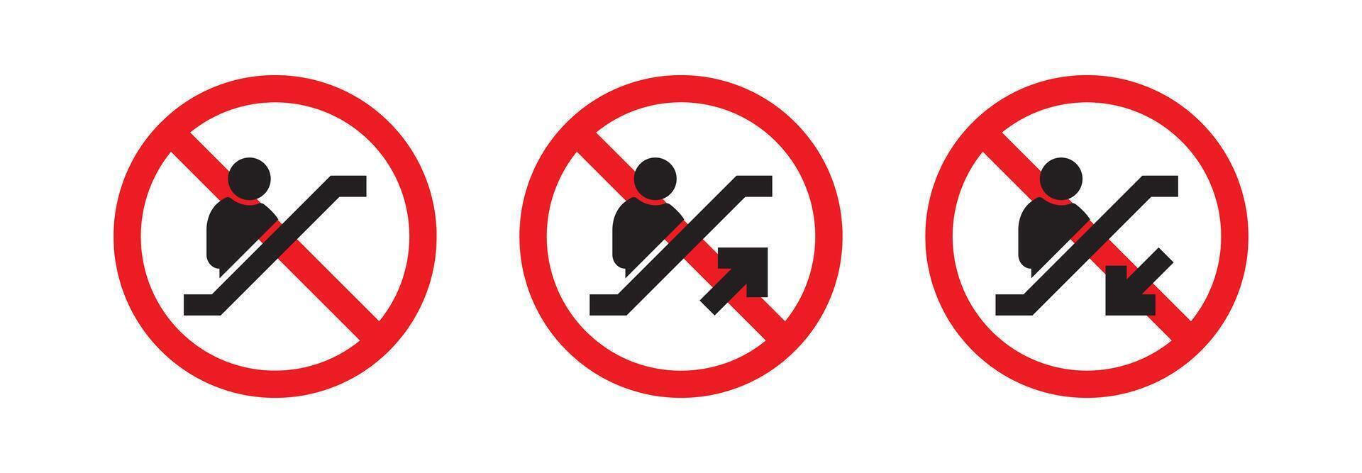 Sign indicating prohibition of escalator usage vector