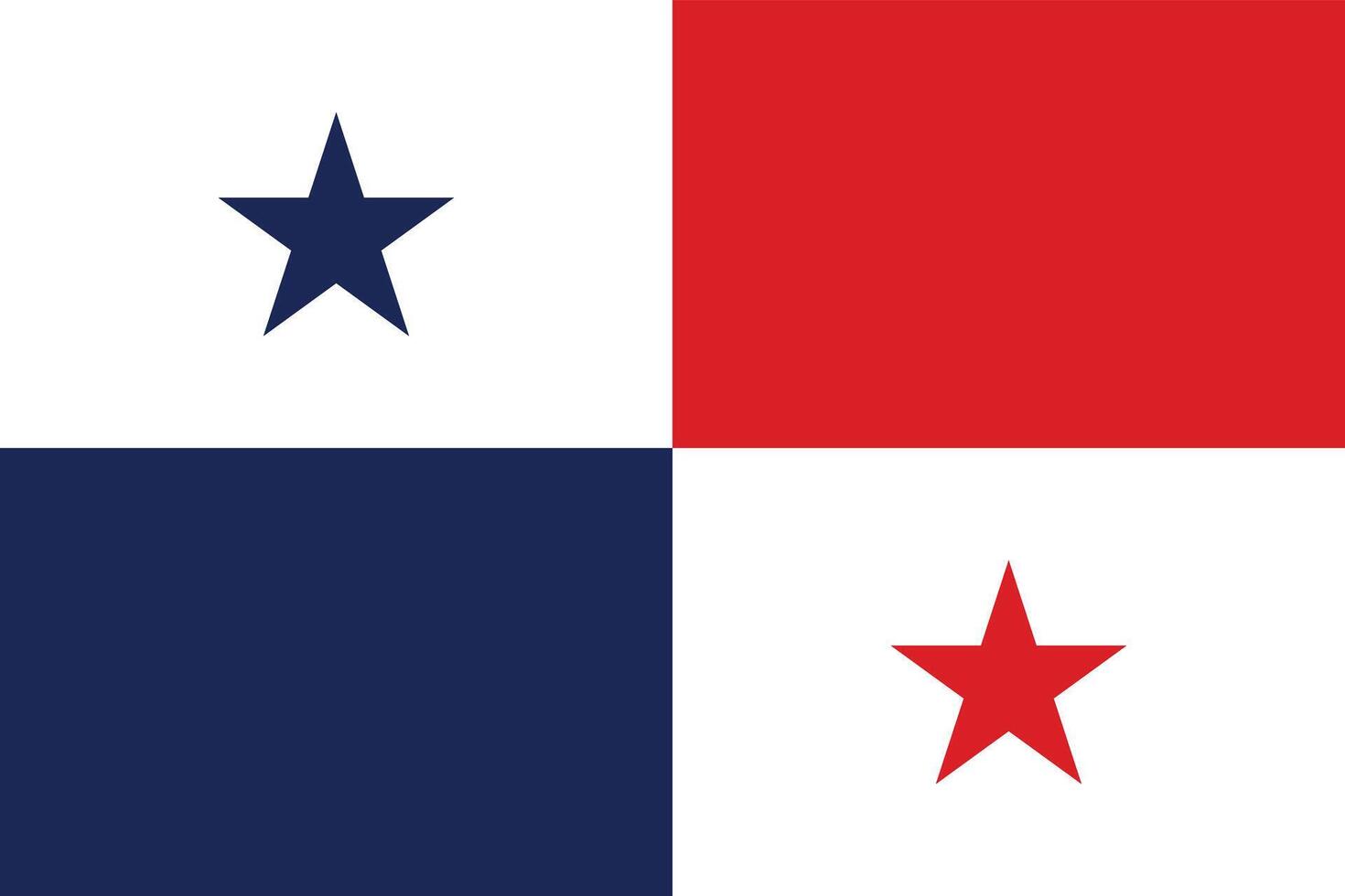 Panama flag flat design simple colors vector