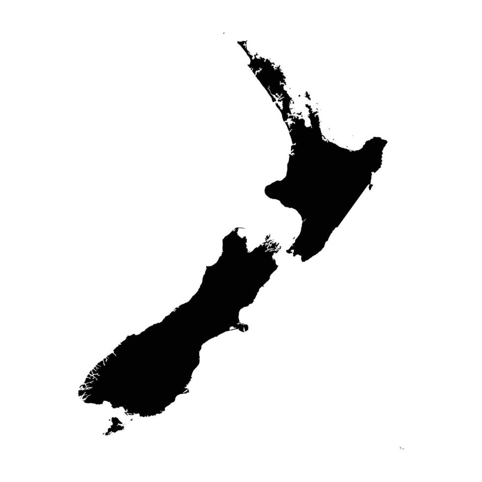 New Zealand black map white background vector