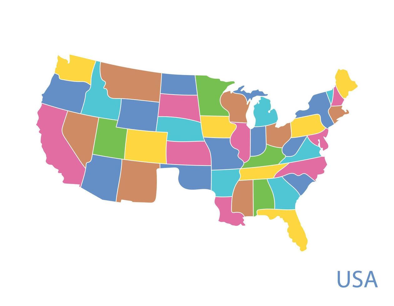 Flat design illustration of USA map symbol vector