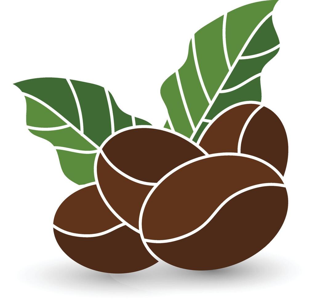 Organic Coffee Beans Leaf Design vector