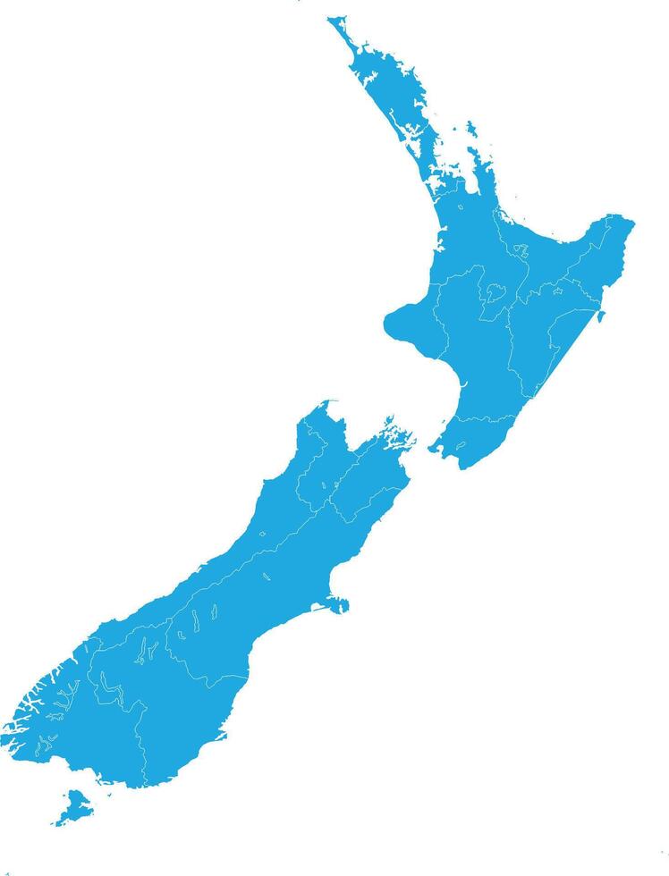 New Zealand blue map white background vector