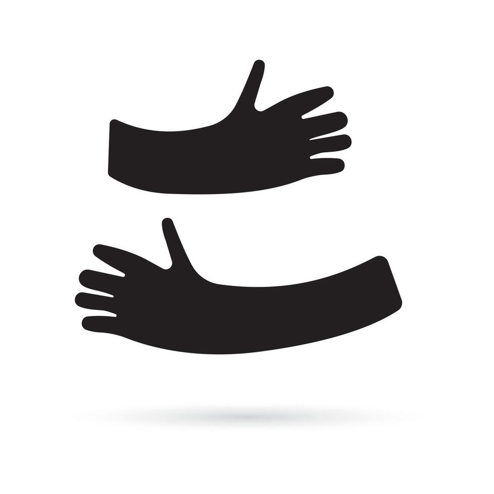 Hands icon representing support love and unity vector