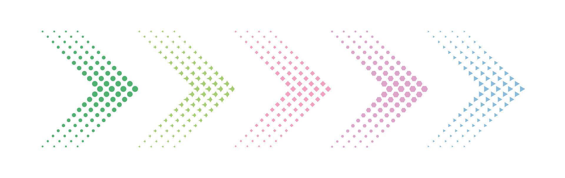 Flat arrow icon collection with clean simple style vector