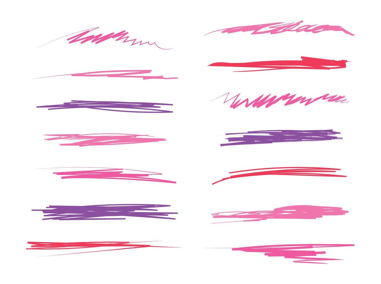 Hand Drawn Abstract Underlines Multicolored Backgrounds vector