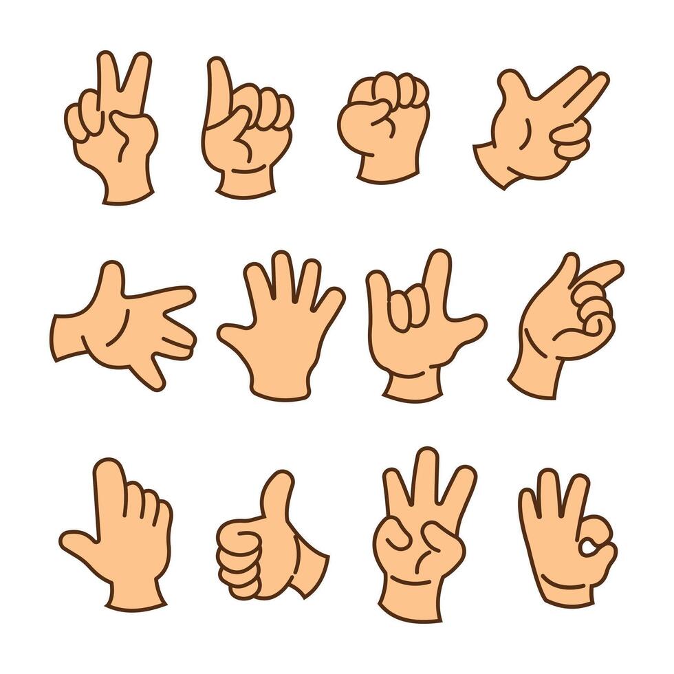 Flat style icon of fat hand with funny gesture vector