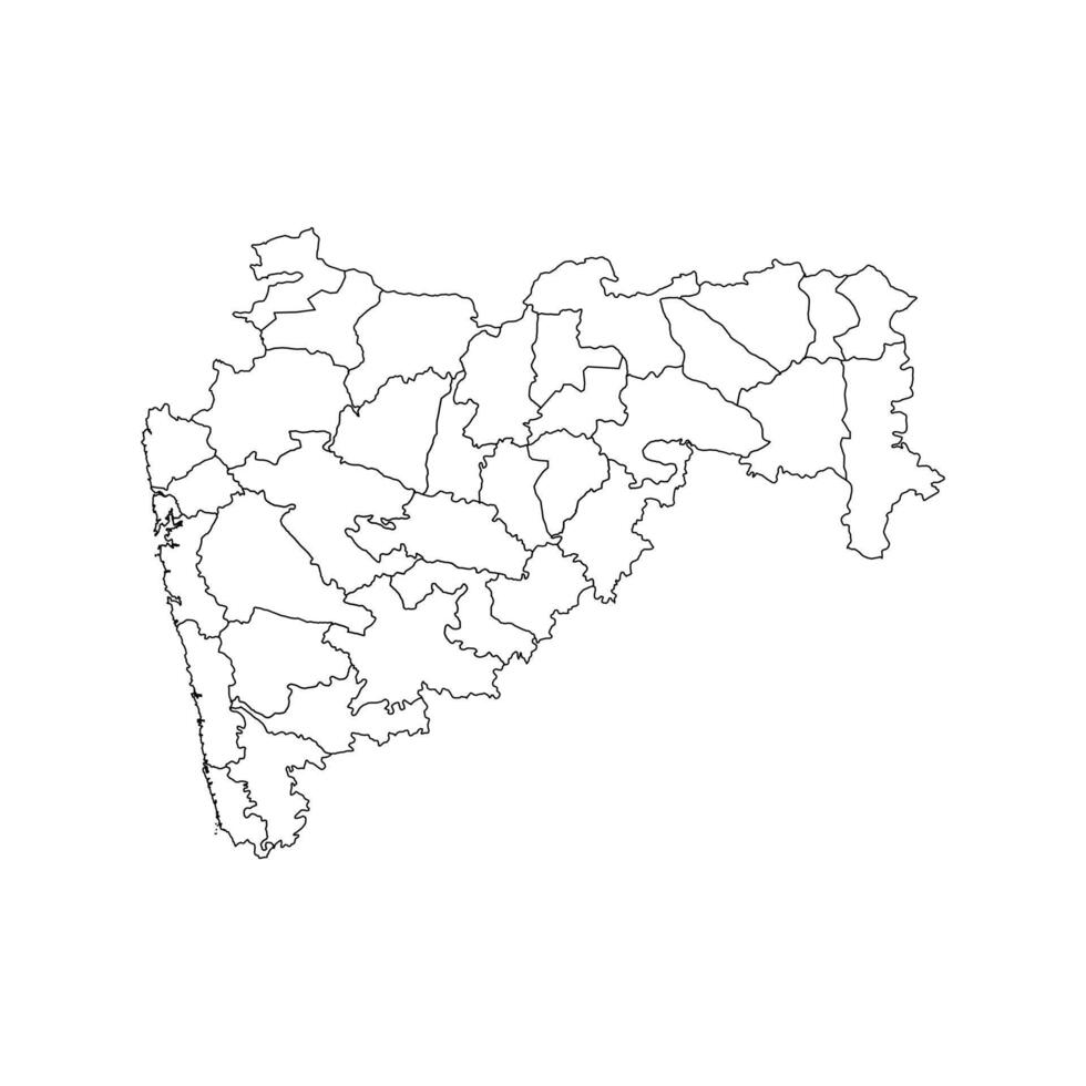 Maharashtra Outline Map White Background vector