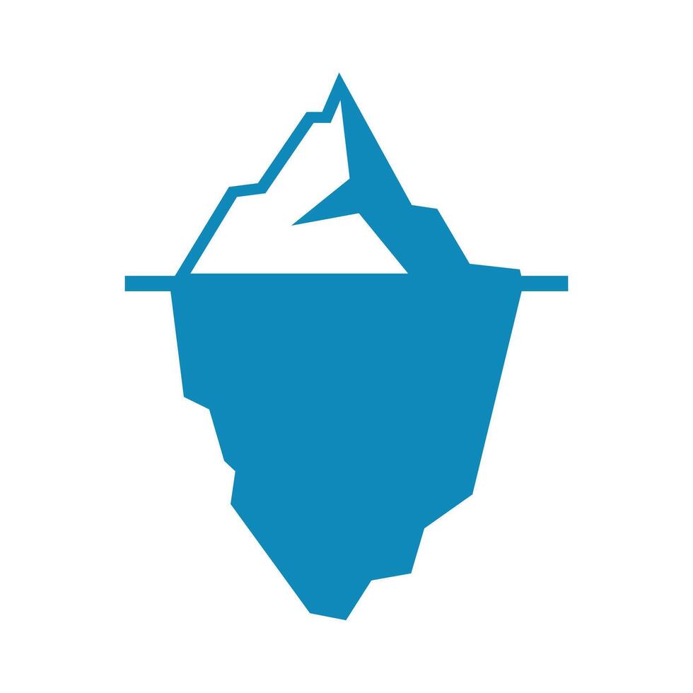 Blue iceberg icon in cold concept design vector