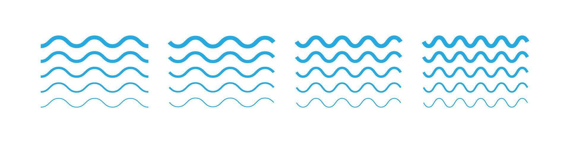 Abstract line waves set for design decoration vector