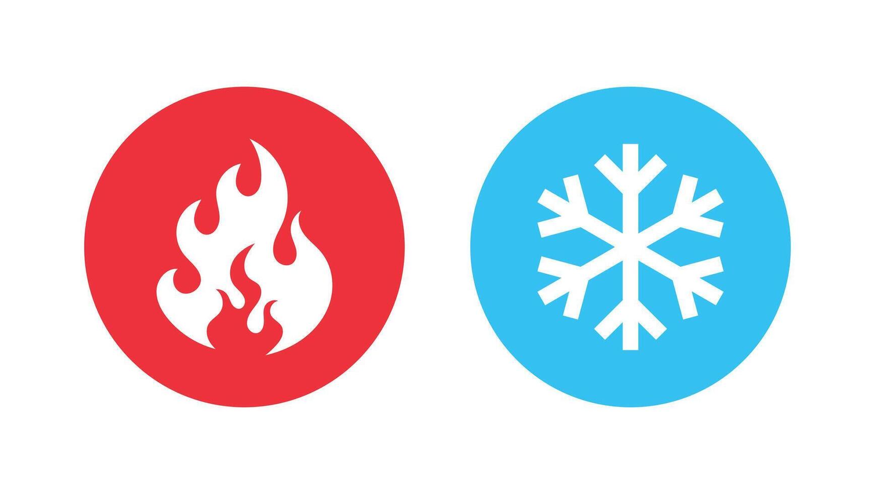 Flat temperature icon showing hot and cold states vector