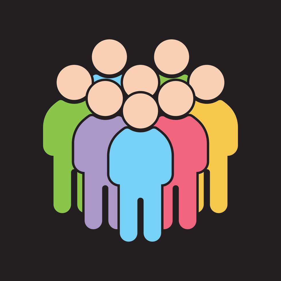 People group icon with various diverse colors vector