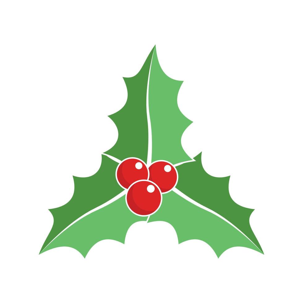 Single Holly Berry Christmas Element vector