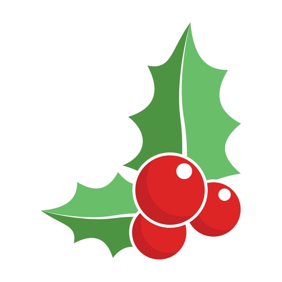 Cute holly berry icon for festive Christmas season vector