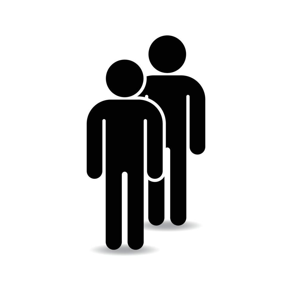 Flat icon showing two individuals grouped together vector