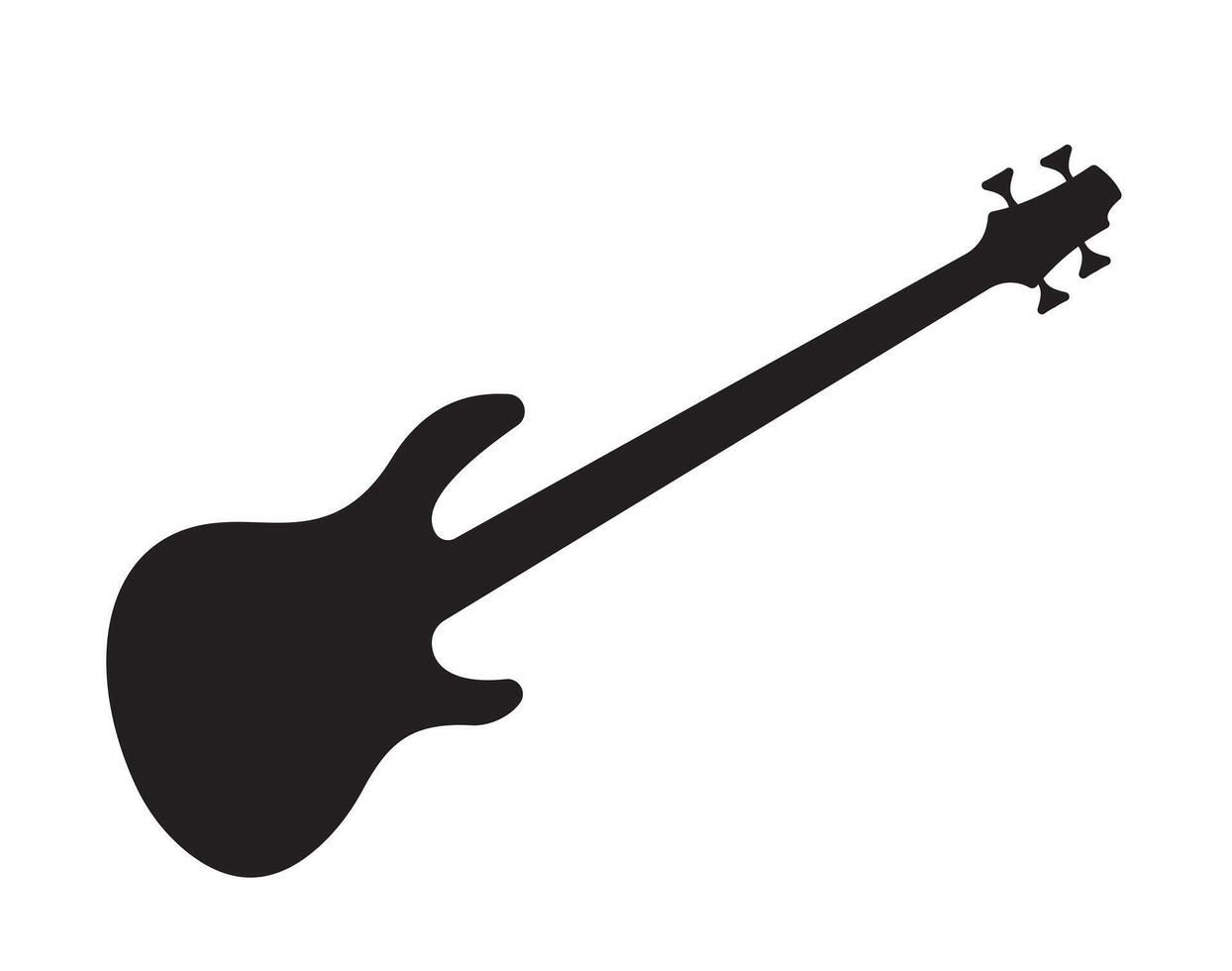Silhouette icon of bass guitar three strings shape vector