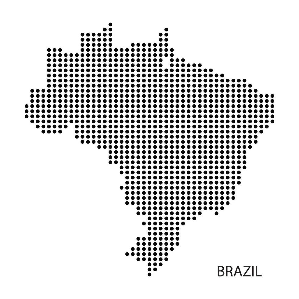 Flat dotted map design showing Brazil country shape vector