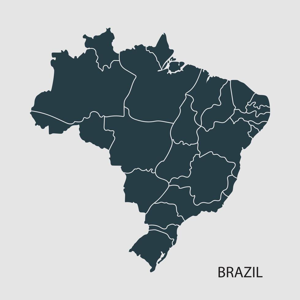 Flat design map showing Brazil country outline vector