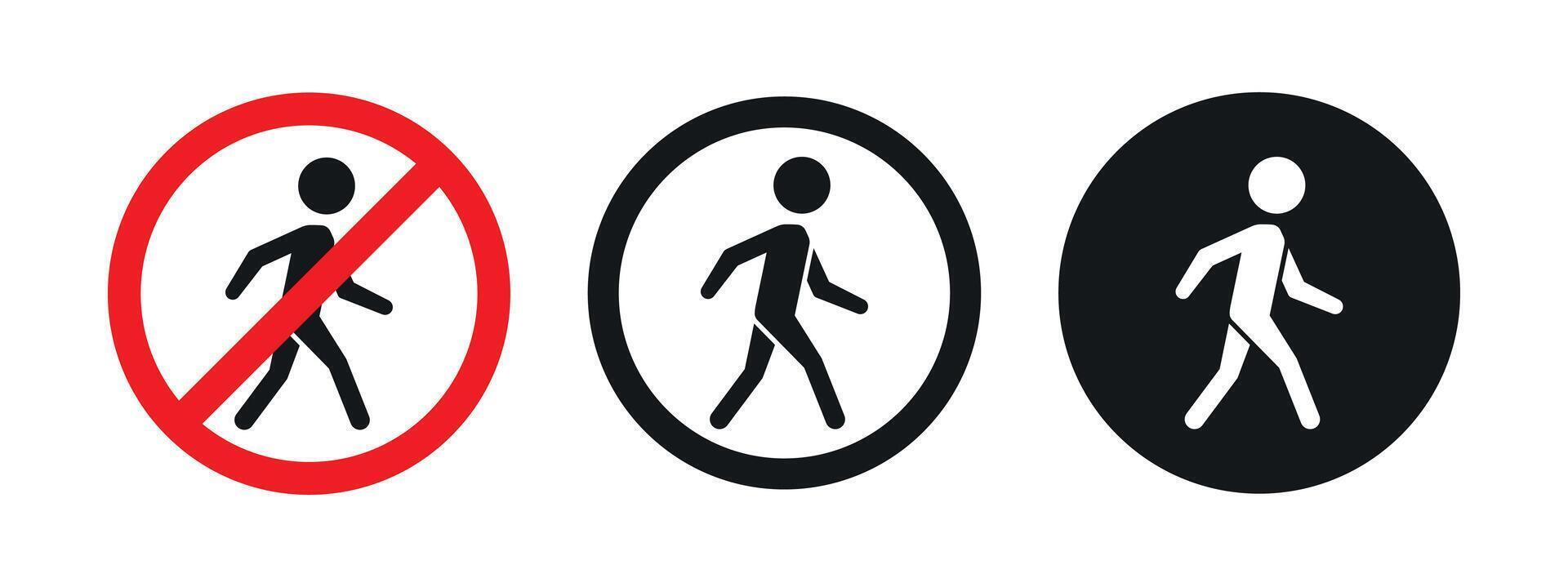 Sign indicating prohibition of pedestrian access vector